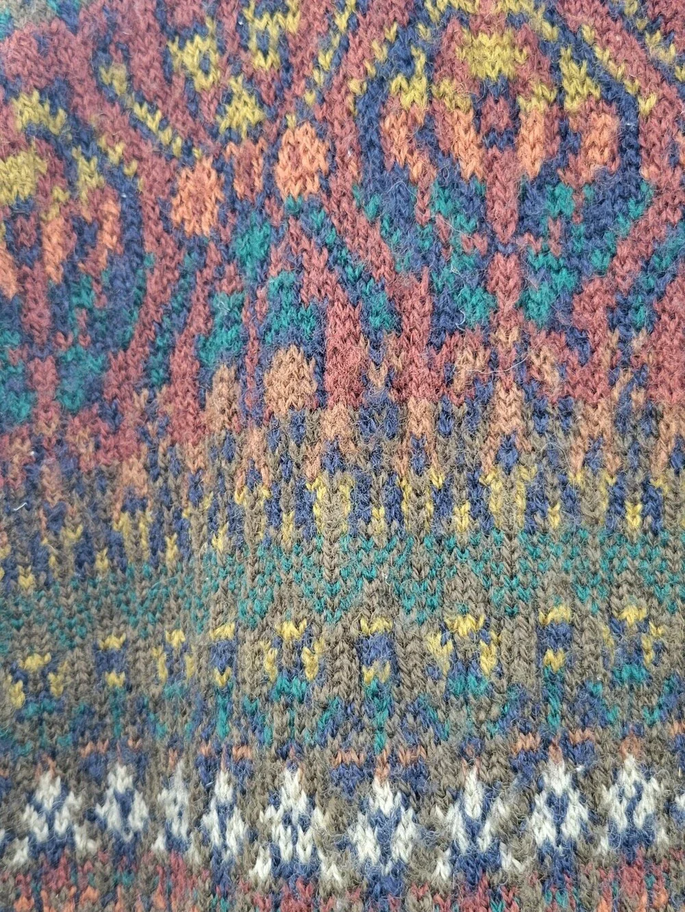 VTG Pendleton Multicolor Virgin Wool Cardigan Sweater Pockets Grandpa Academia